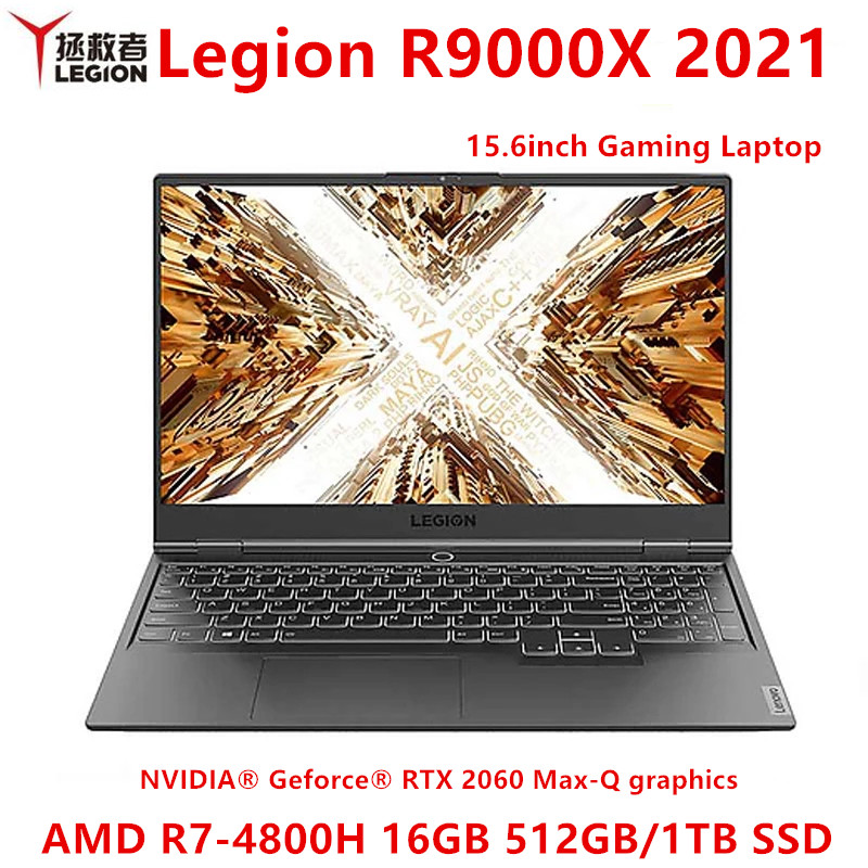 Lenovo Legion R9000X 2021 Gaming Laptop AMD R7-4800H 16GB 512G/1TB SSD RTX 2060 15.6inch IPS screen Backlit 144Hz Refresh Rate