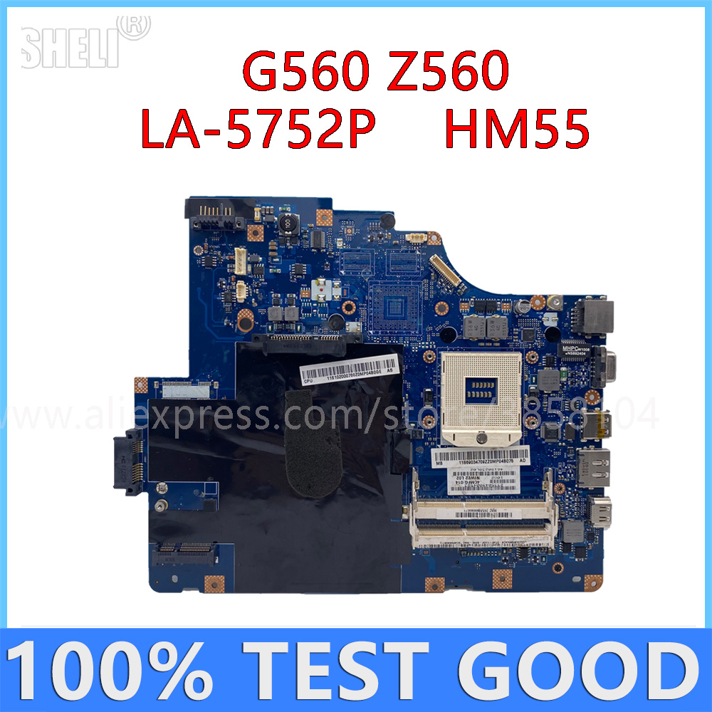 For Lenovo G560 Z560 Laptop Motherboard NIWE2 LA-5752P HM55 Mainboard
