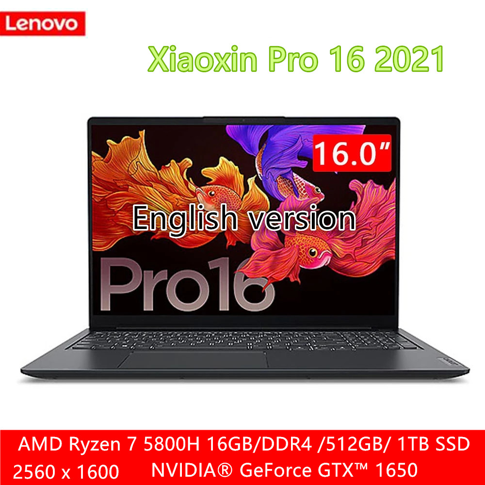 Lenovo Xiaoxin Pro 16 2021 Laptop AMD Ryzen 7 5800H 16Inch 2.5K 16GB RAM 512GB/1TB SSD Full Screen Ultrabook Notebook Win 10 Pro