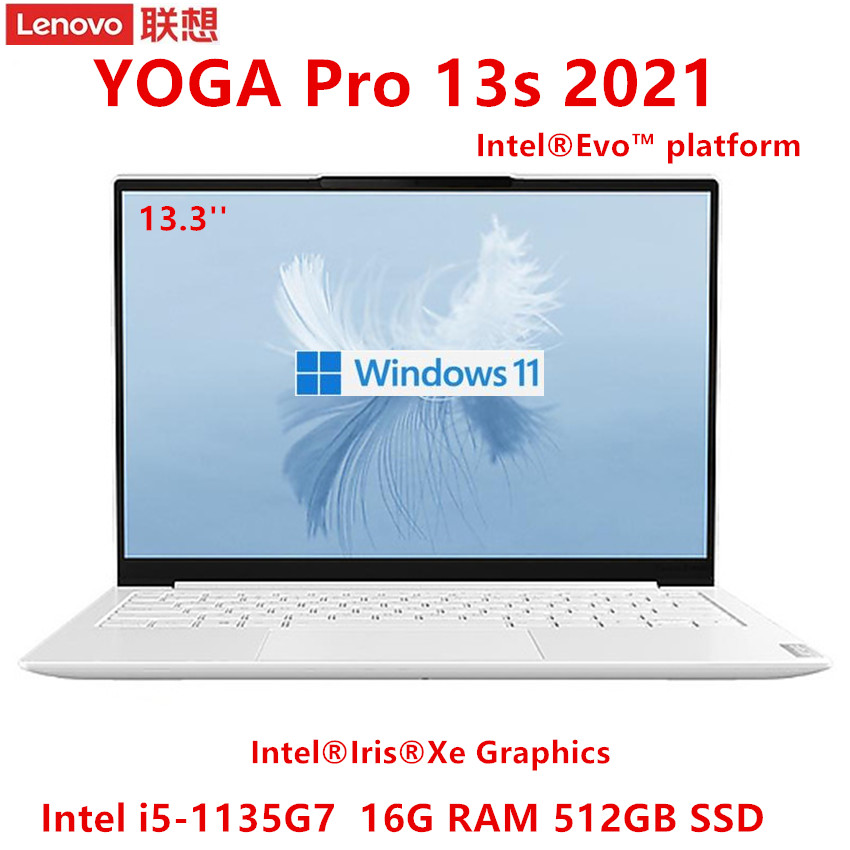 Lenovo Yoga Pro 13s 2021 i5-1135G7 iRIS Xe Graphics 16GB Ram ThunderBolt 4.0 Leather 13.3 Inch 2560x1600 Full screen White