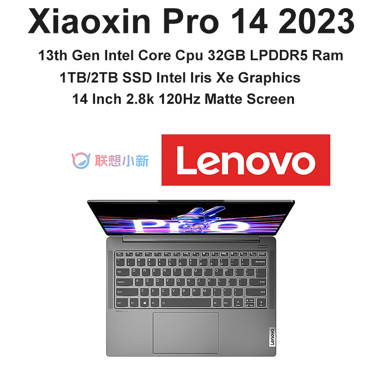 2023 Notebook PC Lenovo Xiaoxin Pro 14 Laptop 13th Gen Intel Core Cpu 32GB Ram 2TB SSD 14 Inch 2.8K Matte Screen Windows 11 Pro