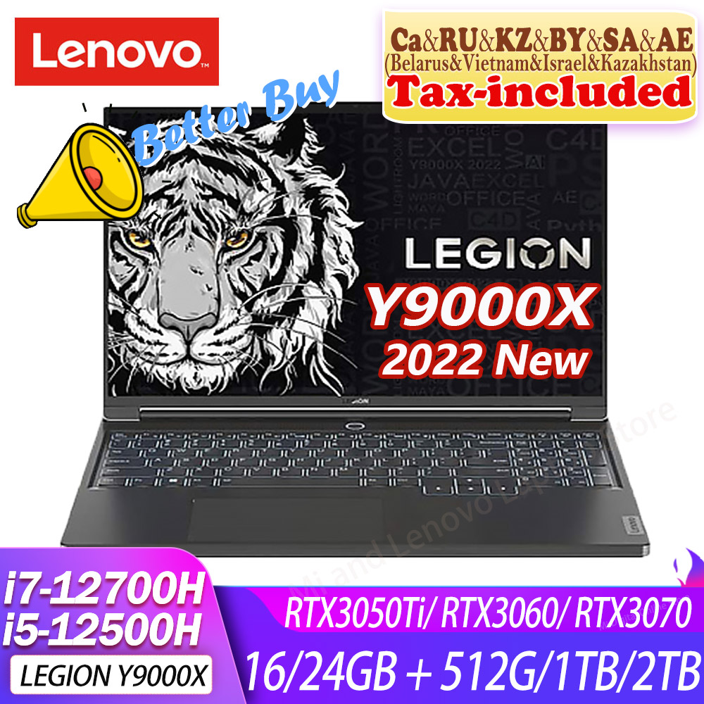 【RTX3060 Super Sale】Lenovo Legion Y9000X 2022 Gaming Laptop I5-12500H/I7-12700H RTX3050Ti 4G/RTX3070 8G 16inch Game Notebook
