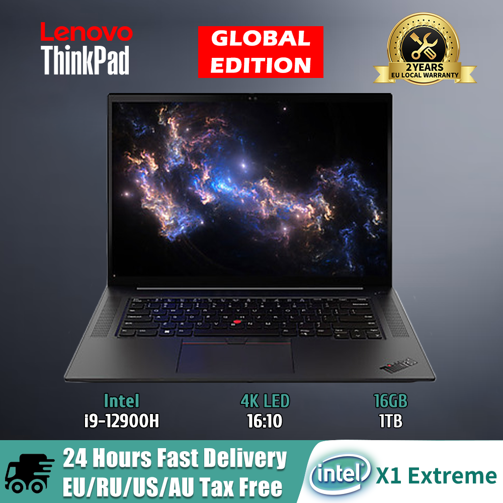 Lenovo Laptop ThinkPad X1 Extreme Ultrabook Notebook 2022 i9-12900H RTX 3080Ti 16GB 512GB/1TB/2TB SSD 16-inch 4K 100%Adobe RGB