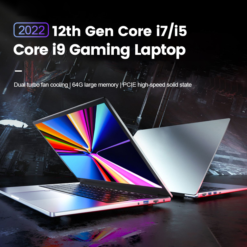 12th Gen Intel Gaming Laptop i9 i7 i5 15.6 Inch IPS Metal Ultrabook Max 64GB DDR4 4TB NVMe Portable Notebook Office PC Laptops