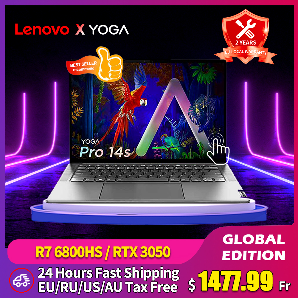 Lenovo Laptops YOGA Pro 14s 2022 Ryzen 7 6800HS RTX 3050/Integrated Graphics 3K 120Hz IPS Screen Slim Notebook Computer Win 11