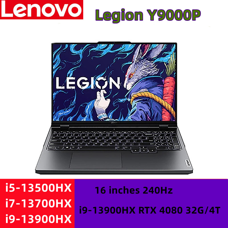New Lenovo Legion Y9000P Gaming Laptop 2023 13th Intel Core I9-13900HX 16G 32G/3/4T SSD RTX4060/RTX4070 16 inches 240Hz Notebook