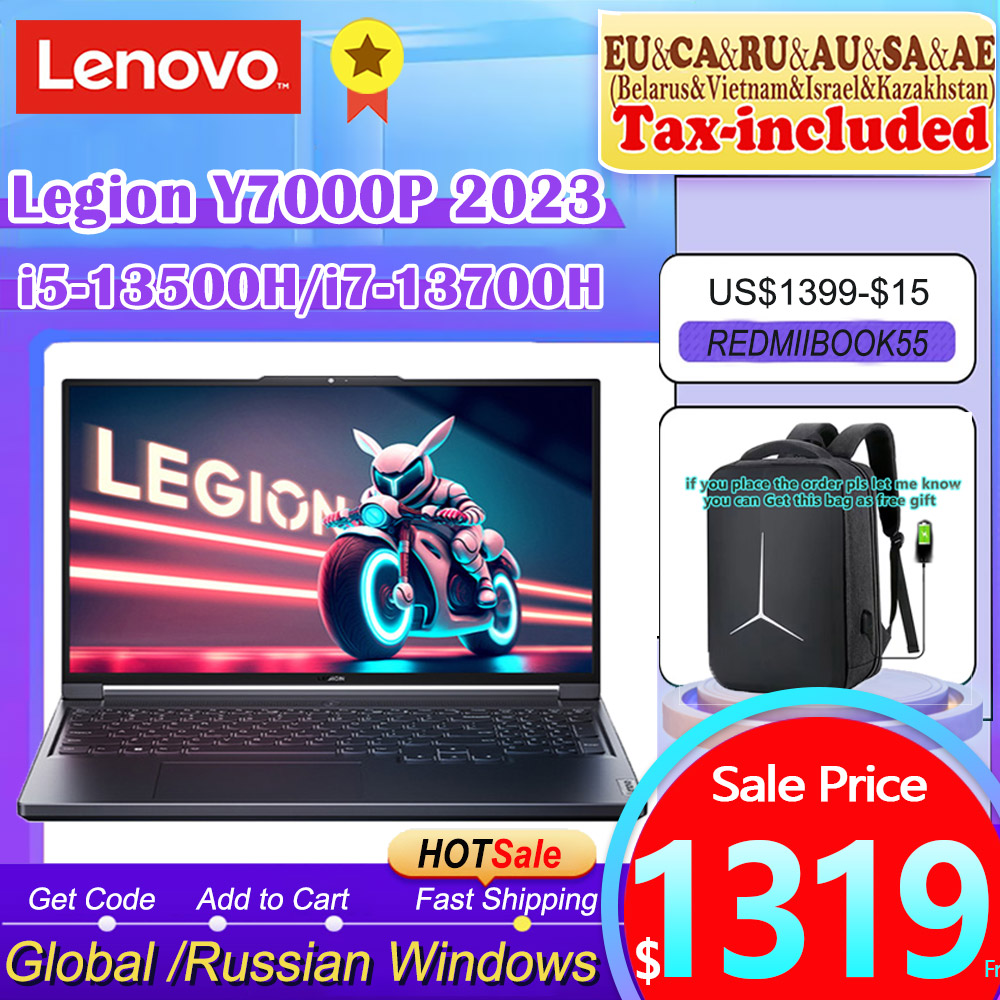 New Lenovo Legion Y7000P 2023 E-sports Gaming Laptop 13th Intel i5-13500H/i7-13700H 16G+1TB 2.5K 165Hz 16inch Game Notebook
