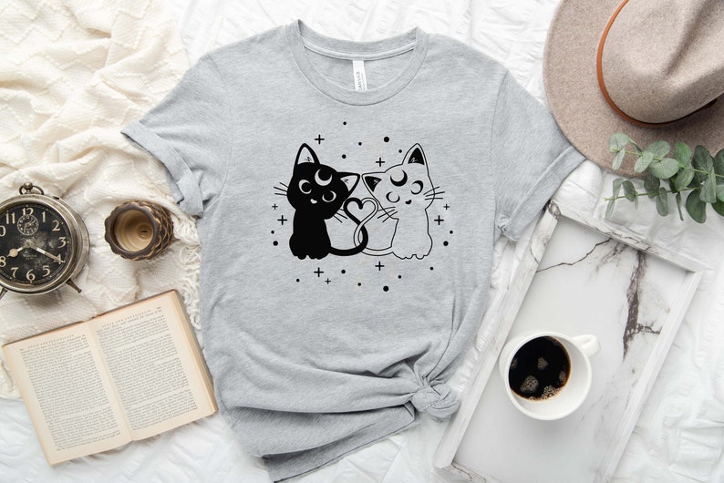 Luna And Artemis Tshirt  Luna Serena Gift Sailor Moon Shirt Short Sleeve Tees Fashion 100%Cotton O Neck Female y2k Drop shipping