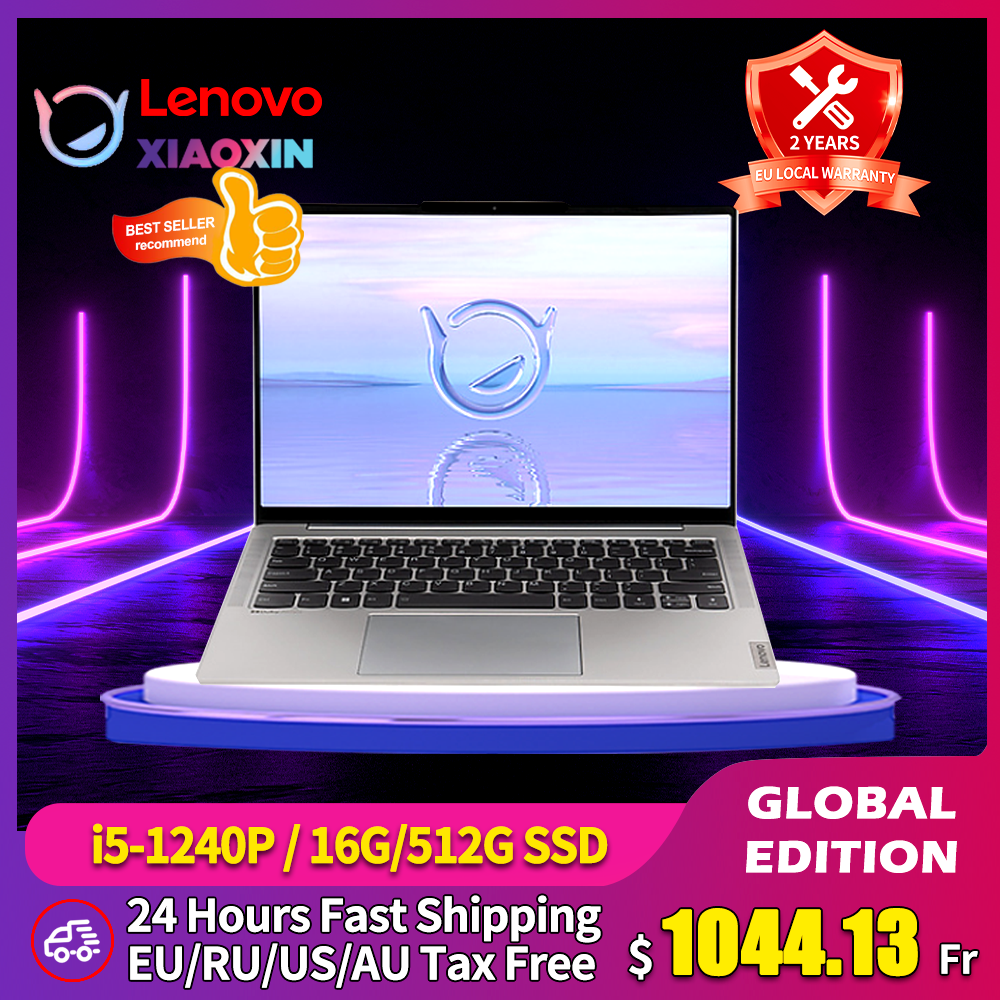 Lenovo Xiaoxin New Air14 2023 Laptop i5-1240P Ultraslim Notebook 14 Inches 16G+512G SSD Windows 11 Pro 120Hz 2.8K HD Screen