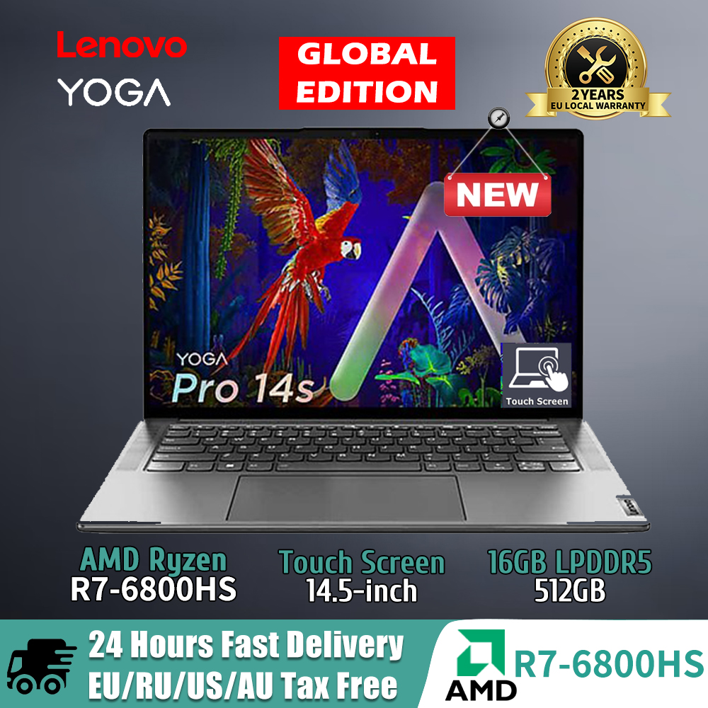 Lenovo YOGA Pro 14s Laptop Ryzen R7 6800HS RTX 3050 AMD 16GB RAM 512GB SSD 14.5 Inch 3k 120Hz Touch Screen Notebook PC New