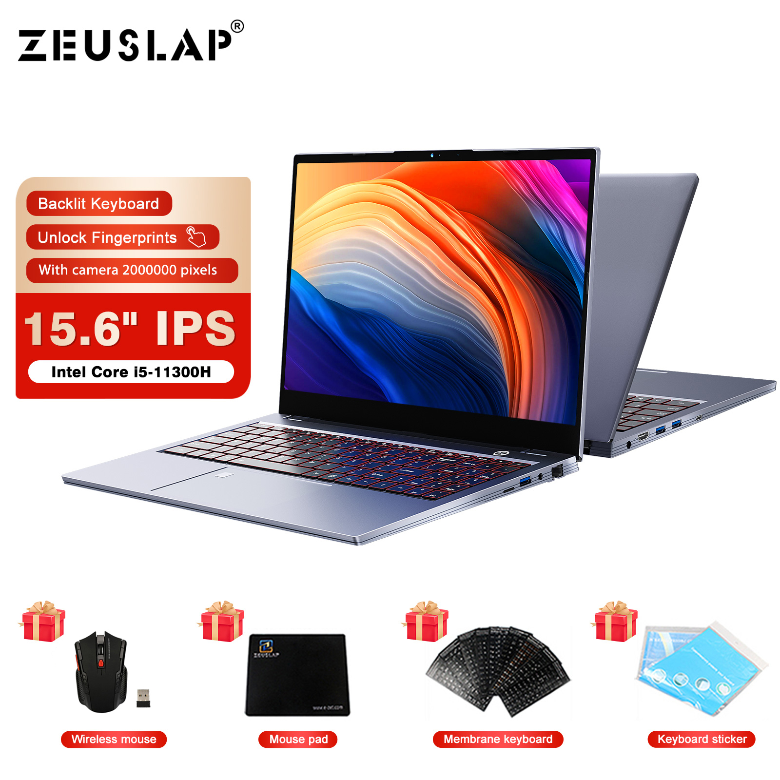 ZEUSLAP 15.6inch IPS Screen Intel Core i5-11300H CPU 8M Cache up to 4.40 GHz 16GB DDR4 512GB SSD Laptop Notebook Computer