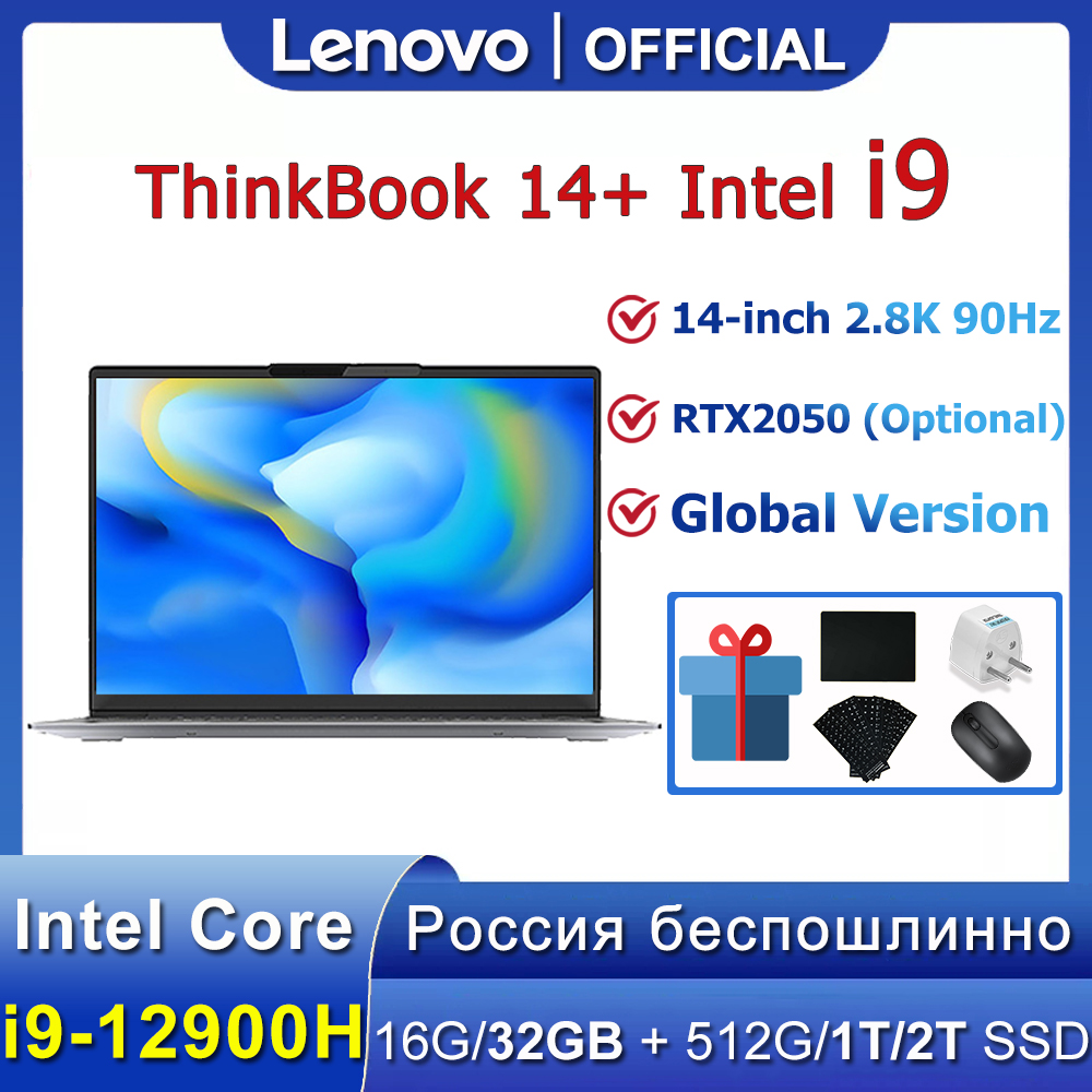 Lenovo ThinkBook 14+ Laptop i9-12900H Xe/RTX2050 16GB/32GB RAM 512GB SSD 14-inch 2.8K 90Hz Slim 12th Gen Intel Computer Notebook
