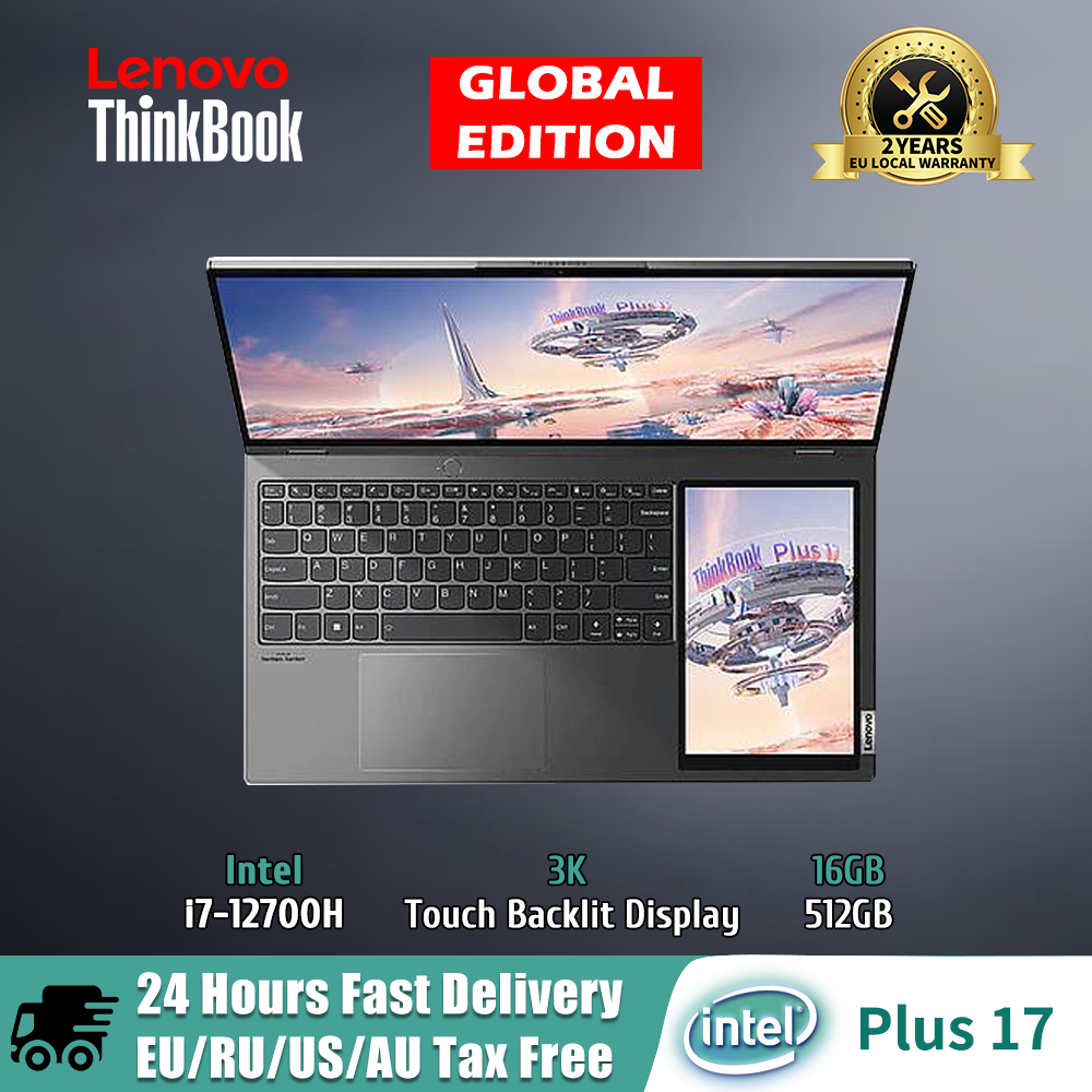 Lenovo ThinkBook Plus 17 Laptop Notebook 12th Intel i7-12700H 16GB LPDDR5 512GB SSD 17.3-inch 3K Touch Backlit Display LCD120Hz