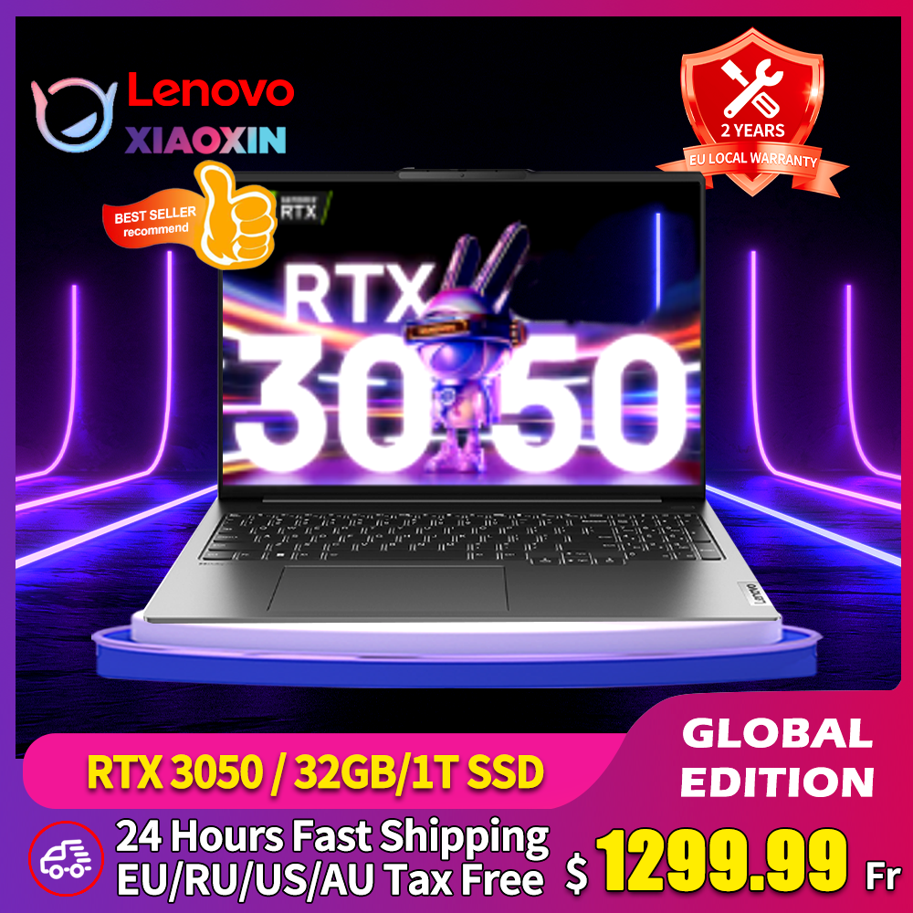 Lenovo Xiaoxin Pro 16 Laptop 2023 RTX 3050/4050 Intel Core i5-13500H 16G/32GB RAM 512G/1T/2TB SSD 2.5K 120HZ IPS Screen Notebook