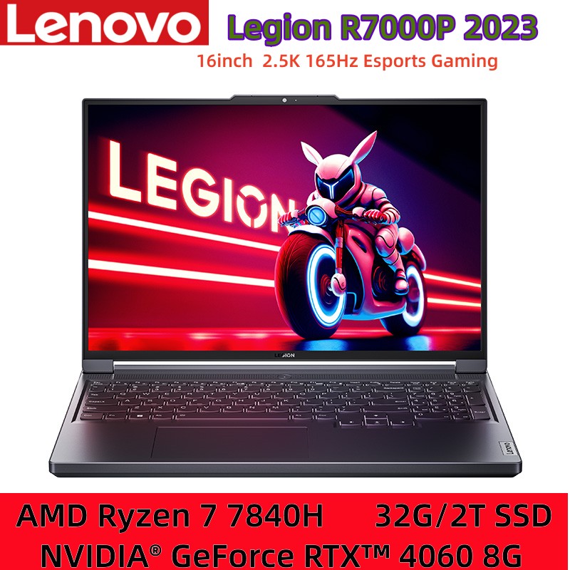 Lenovo Legion R7000P 2023 16inch Esports Gaming Laptop AMD Ryzen7 7840H 16G/32G RAM 1T/2T SSD RTX4060 2.5K 165Hz Game Notebook