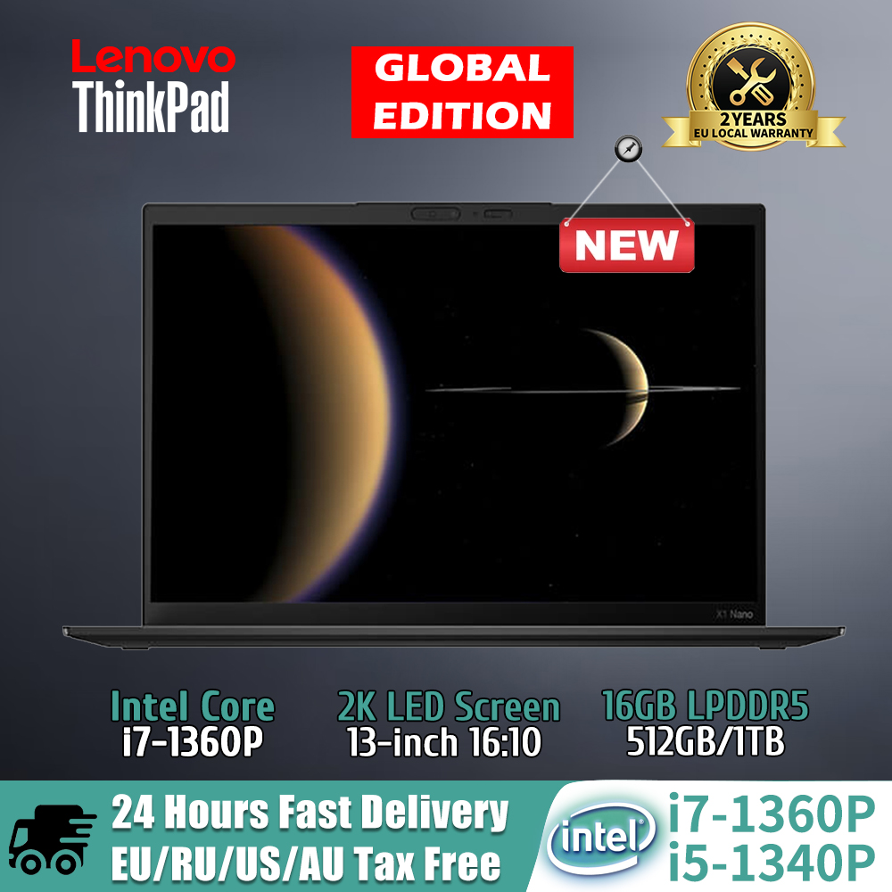 Lenovo ThinkPad X1 Nano 2023 Laptop Intel Core i7-1360P Iris Xe 16GB RAM 512 1T GB SSD 13-inch 2K LED Backlit Screen Notebook PC