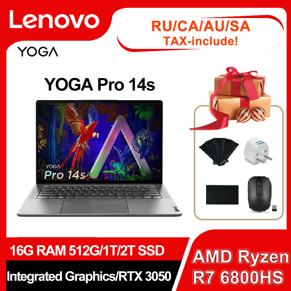 Lenovo YOGA Pro 14s Laptop 2022 AMD Ryzen R7 6800HS 14.5inch 16GB RAM 512G/1T/2T SSD Integrated Graphics/RTX 3050 120Hz Notebook