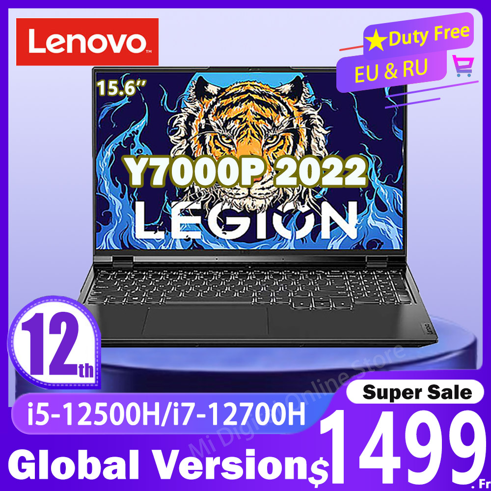 Lenovo Laptop Legion Y7000P 2022 Gaming Notebook 12th Intel i5-12500H /i7-12700H RTX3050Ti 4G 165Hz 15.6inch Win11 PC Backlit