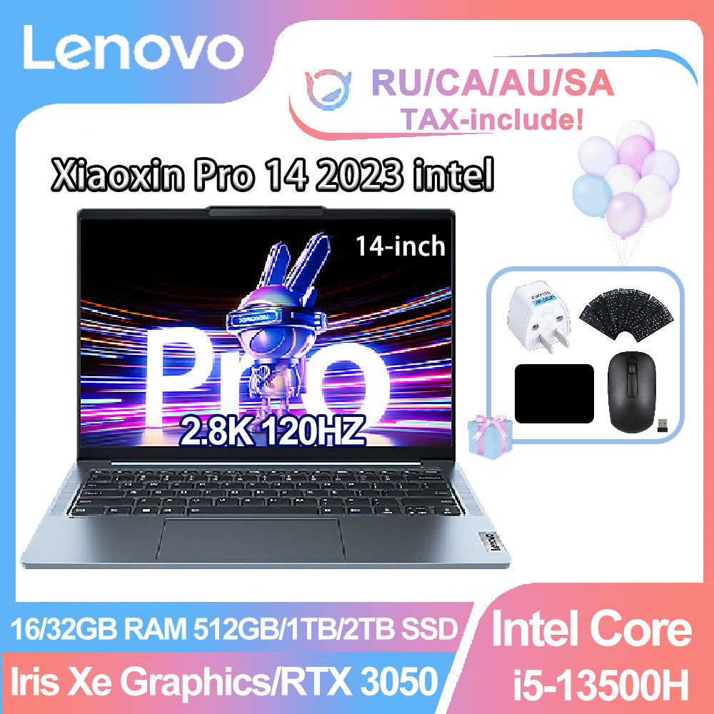 2023 Lenovo Xiaoxin Pro 14 Slim Laptop I5-13500H Iris Xe/RTX3050 16/32GB RAM 512/1TB/2TB SSD 2.8K Screen 120HZ 14-inch Notebook