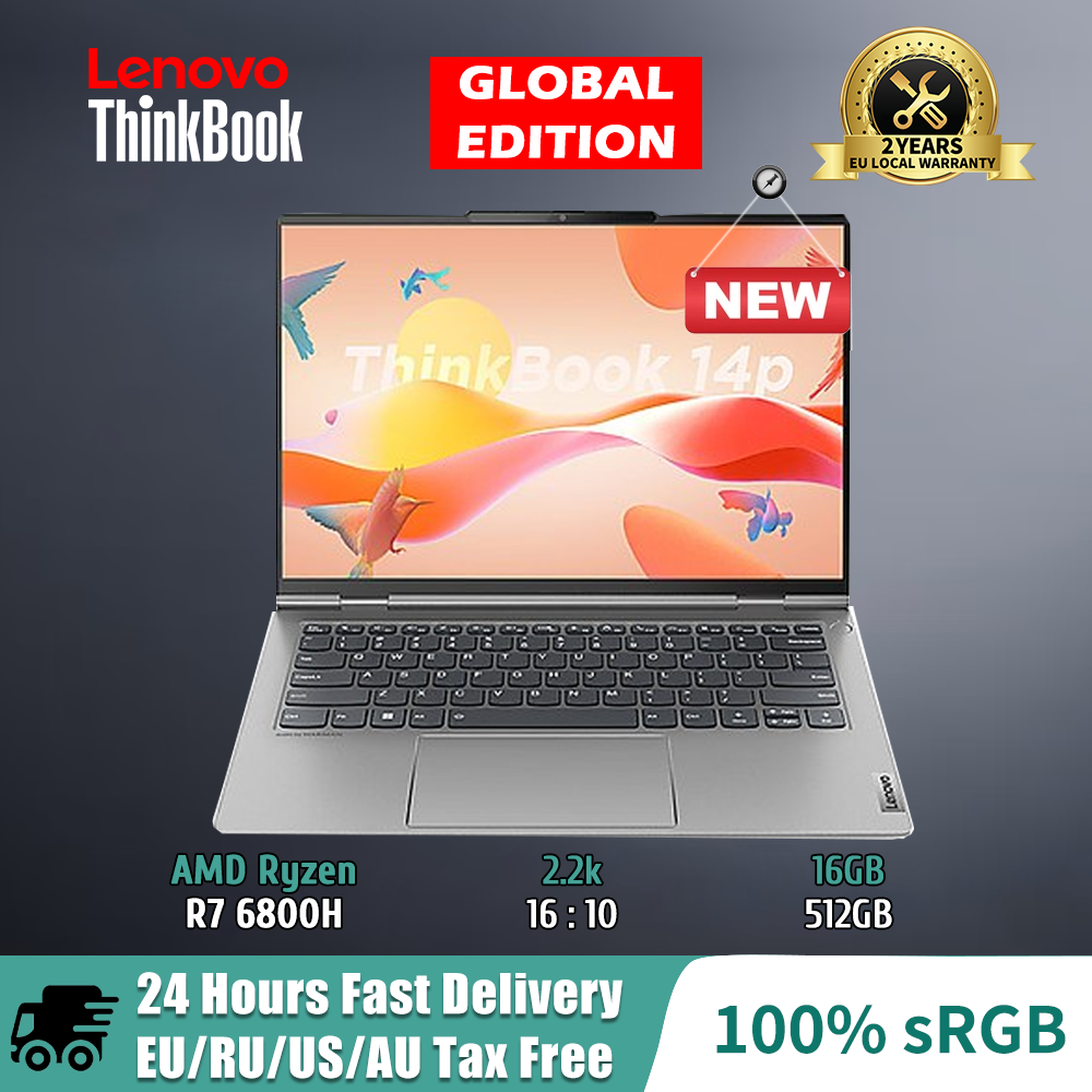 Lenovo Laptop ThinkBook 14p R7 6800H AMD Radeon 680M 16GB LPDDR5/512GB SSD 2.2K  Matte Screen (100%sRGB) Ryzen  Notebook PC