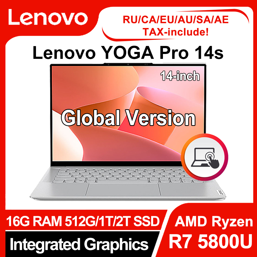 2022 Lenovo YOGA Pro 14s (Yoga Slim 7)Carbon Fiber Laptop AMD Ryzen 7 5800U 16G 512G/1/2T SSD 2.8K OLED Touch Screen Notebook