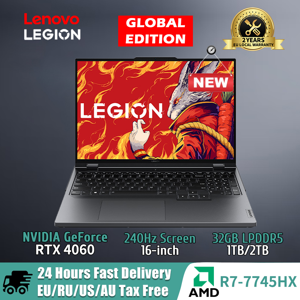 Lenovo Legion R9000P Gaming Laptop AMD Ryzen 7 7745HX RTX4060 16G/32G RAM 1T/2T SSD 16inch 2.5K 240Hz 2023 Esports Game Notebook