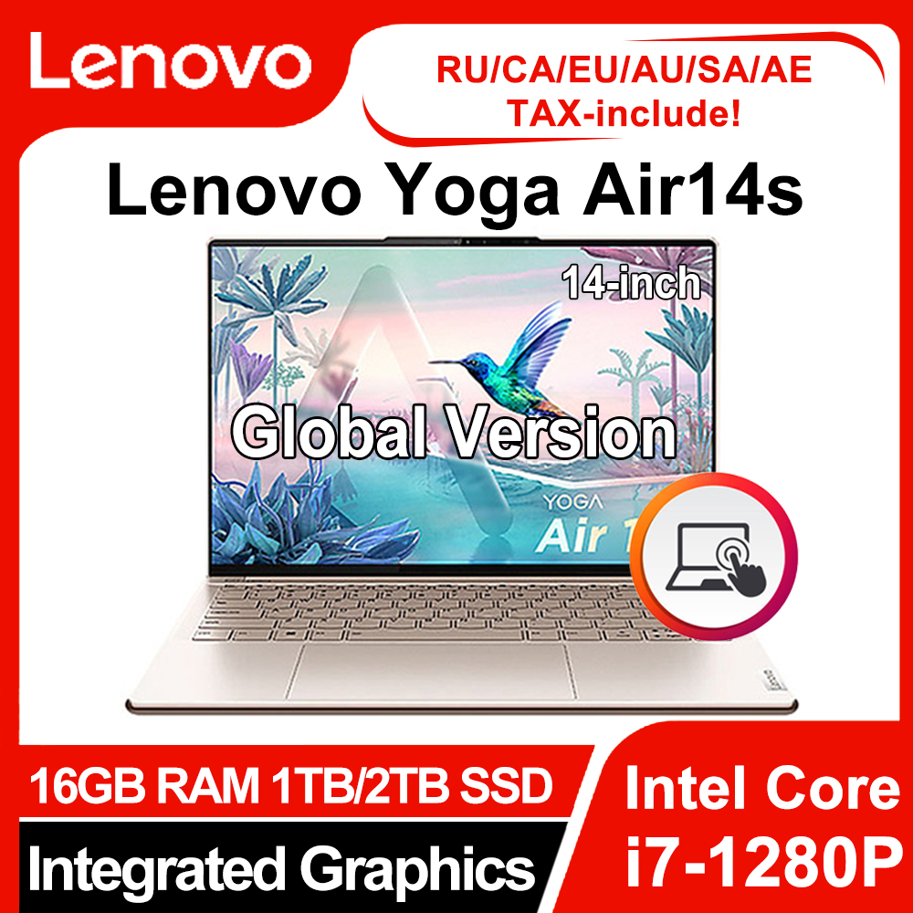 2022 New Lenovo Yoga Air14s Laptop 14inch Intel Core i7-1280P 16GB RAM 1TB SSD 2.8K 90Hz OLED Touch Screen Ultraslim Notebook PC