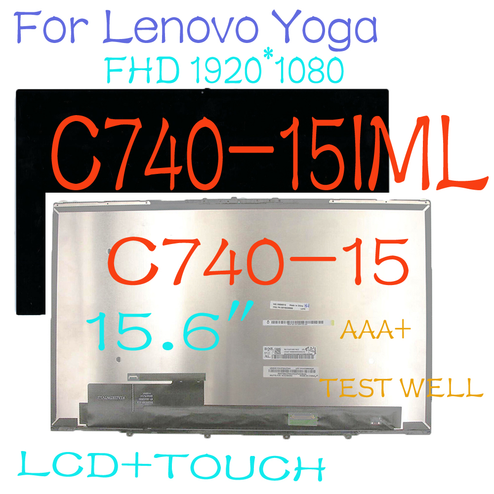 15.6" Laptop LCD For Lenovo Yoga C740-15IML C740-15 LCD Display Touch Screen Digitizer Assembly Frame 5D10S39585 FHD 1920*1080