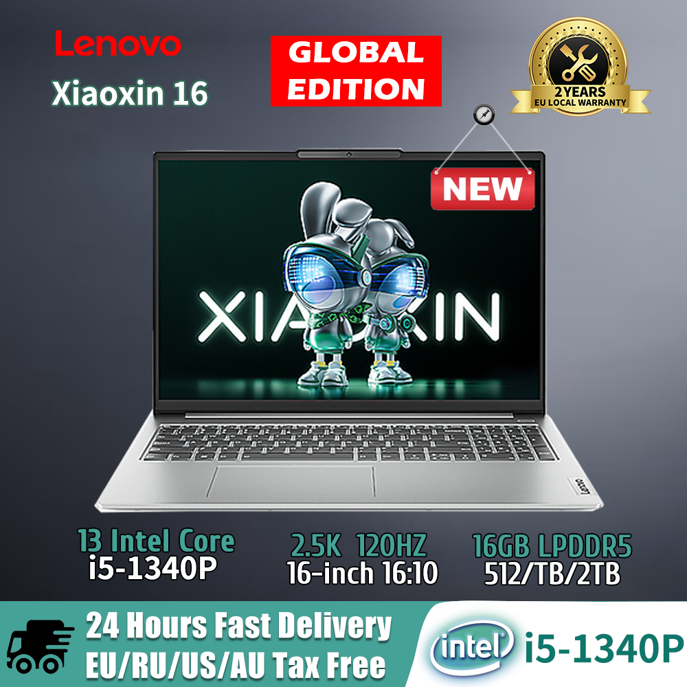 New Lenovo Laptop Xiaoxin16 13th Gen Intel i5-1340P 16G RAM 512G/1T SSD 16Inch 2.5K Screen Face Unlock Backlit Keyboard Notebook