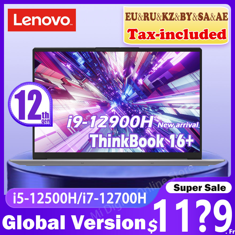 Lenovo ThinkBook 16+ Laptop i9-12900H/i5-12500H/i7-12700H RTX2050 16G/32GB RAM 16inch 2.5K IPS LED-backlit Slim Notebook Win11