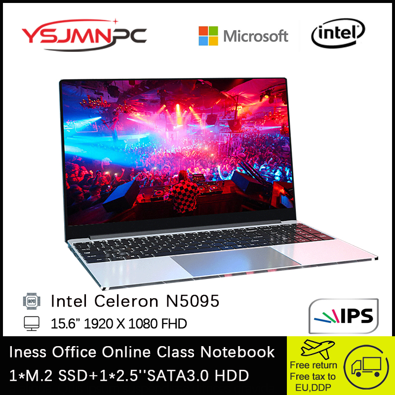 TOP Intel Celeron N5095 15.6 inch Laptop16GB DDR4 1T SSD Dual-band WiFi Windows10/11 Notebook Backlit Keyboard Portable Computer