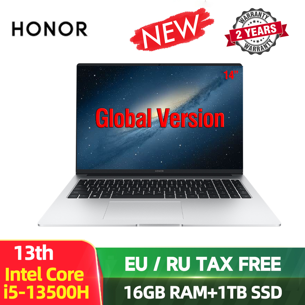 Honor MagicBook X 14 Pro 2023 14” Laptop 13th Core i5-13500H Notebook 16G 512G 2.2K Screen Glacier Silver Window 11 Computer PC