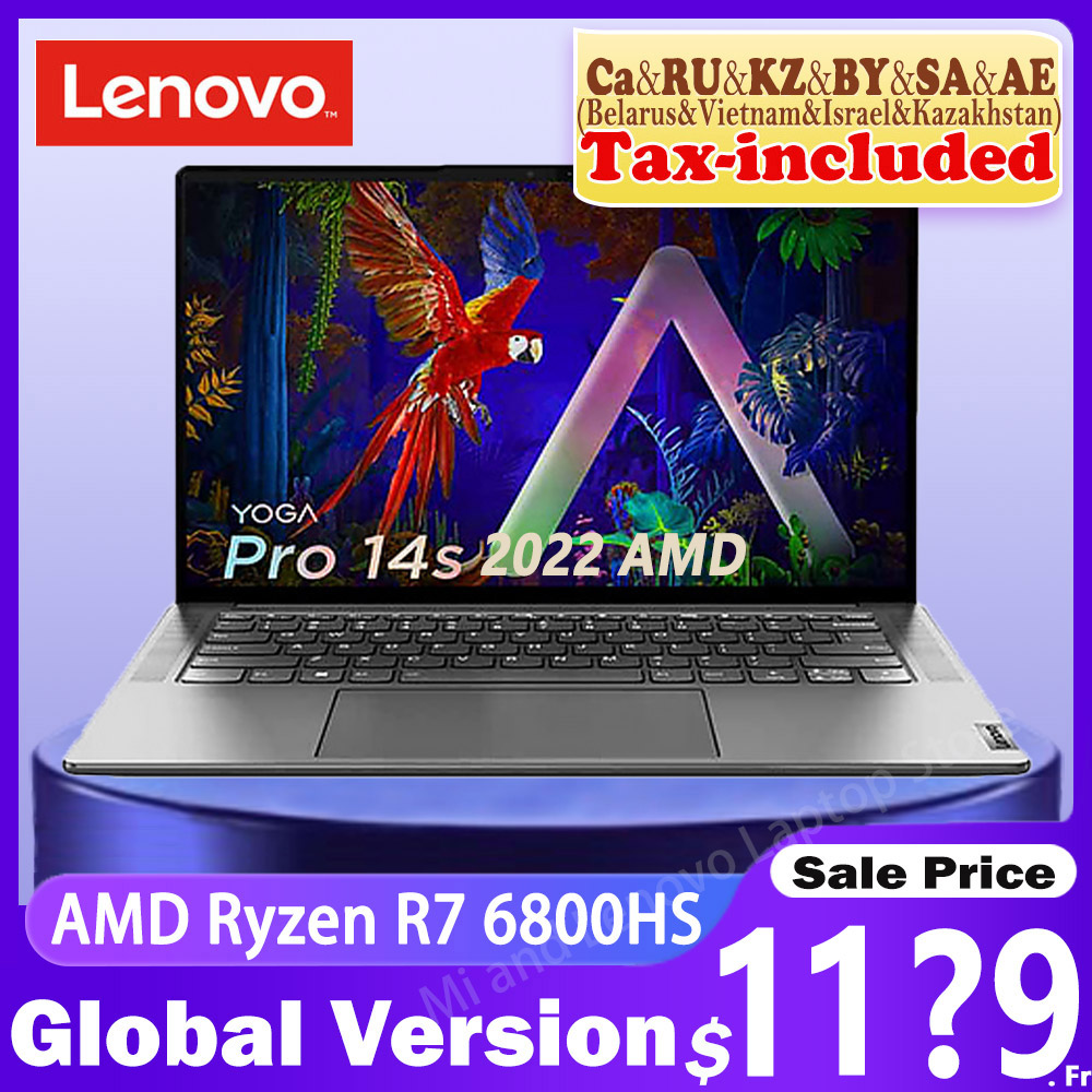 Lenovo YOGA Pro 14s 2022 Laptop AMD Ryzen R7 6800HS Creator Edition Integrated Graphics/RTX 3050 120Hz 14.5inch 3K TouchScreen