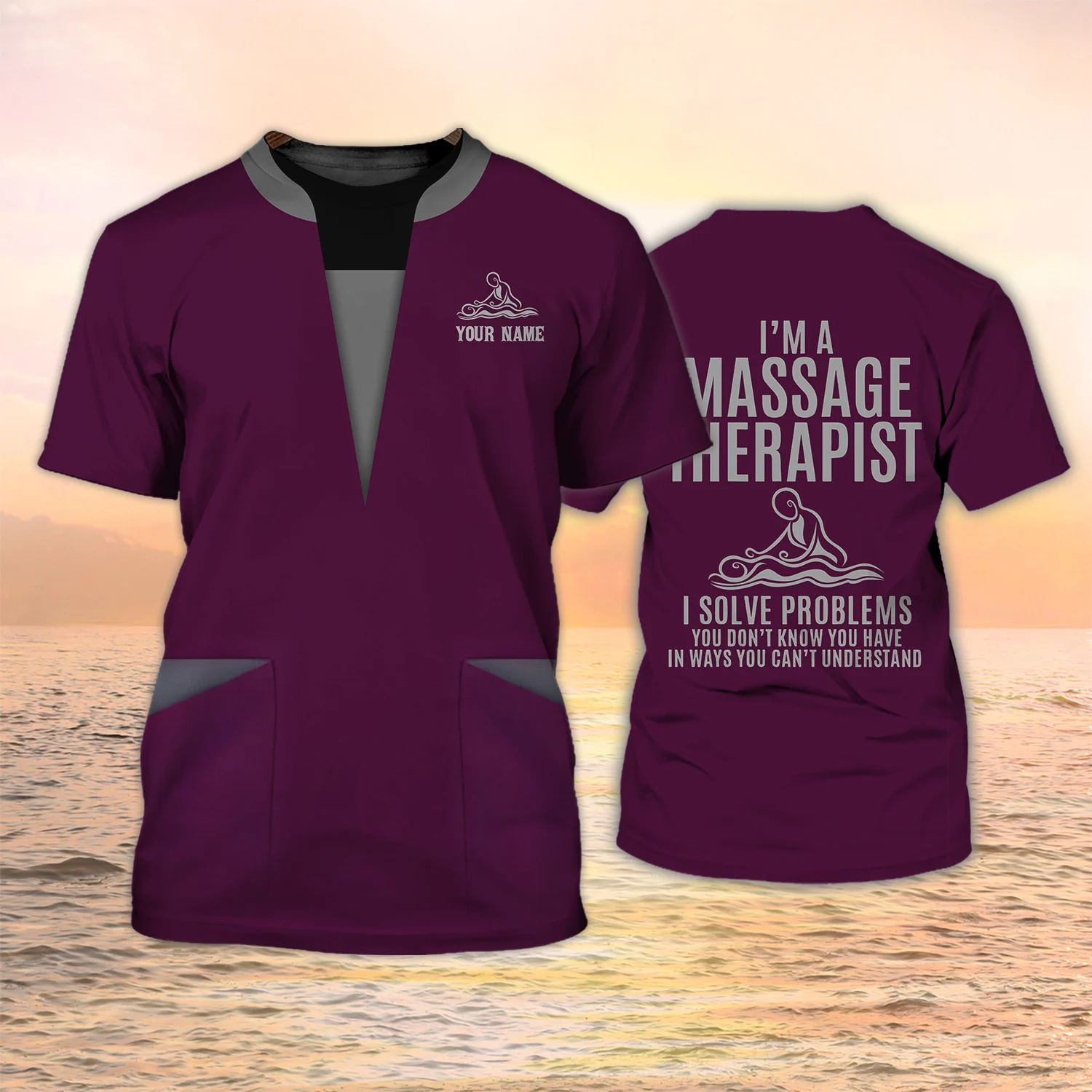 Massage Therapist Personalized Workwear T-shirts Esthetician Round Neck Loose Tees Oversized Unisex Clothing Short Sleeve Tops