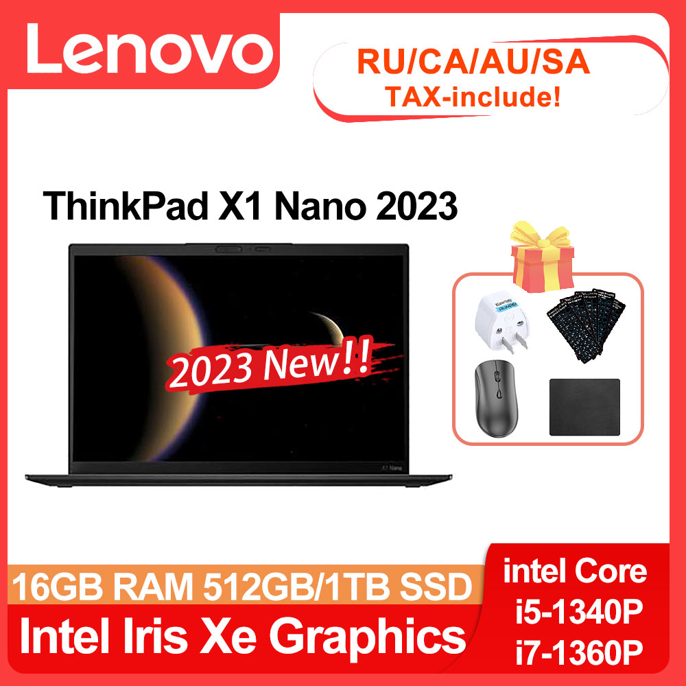 2023 Lenovo ThinkPad X1 Nano Laptop Intel i5-1340P/i7-1360P Iris Xe 16G RAM 512G/1T/2TB SSD 13'' Facial Identification Notebook