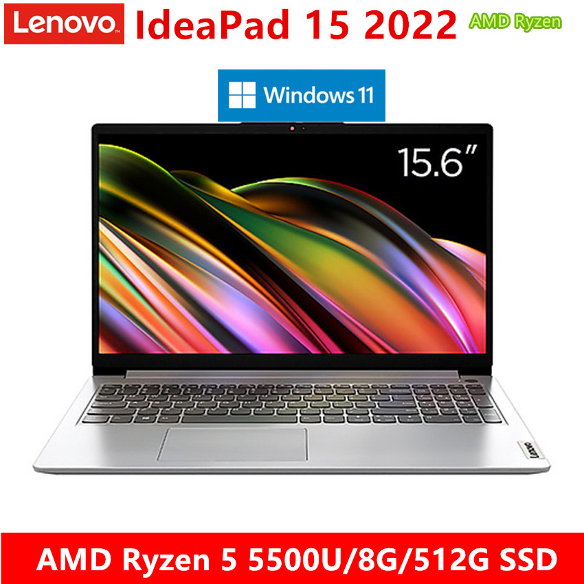 NEW Lenovo IdeaPad 14/15 2022 AMD Ryzen 5 5500U 8GB 512GB SSD 15.6 inch Windows11 Backlit metal body Low Best Price Notebook